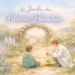 illustration pastel d’un sophro‑conte intitulé « Le Jardin des Blouses Blanches » : un enfant assis face à une figure bienveillante en blouse blanche lui tendant une jeune pousse, dans un jardin fleuri et lumineux.